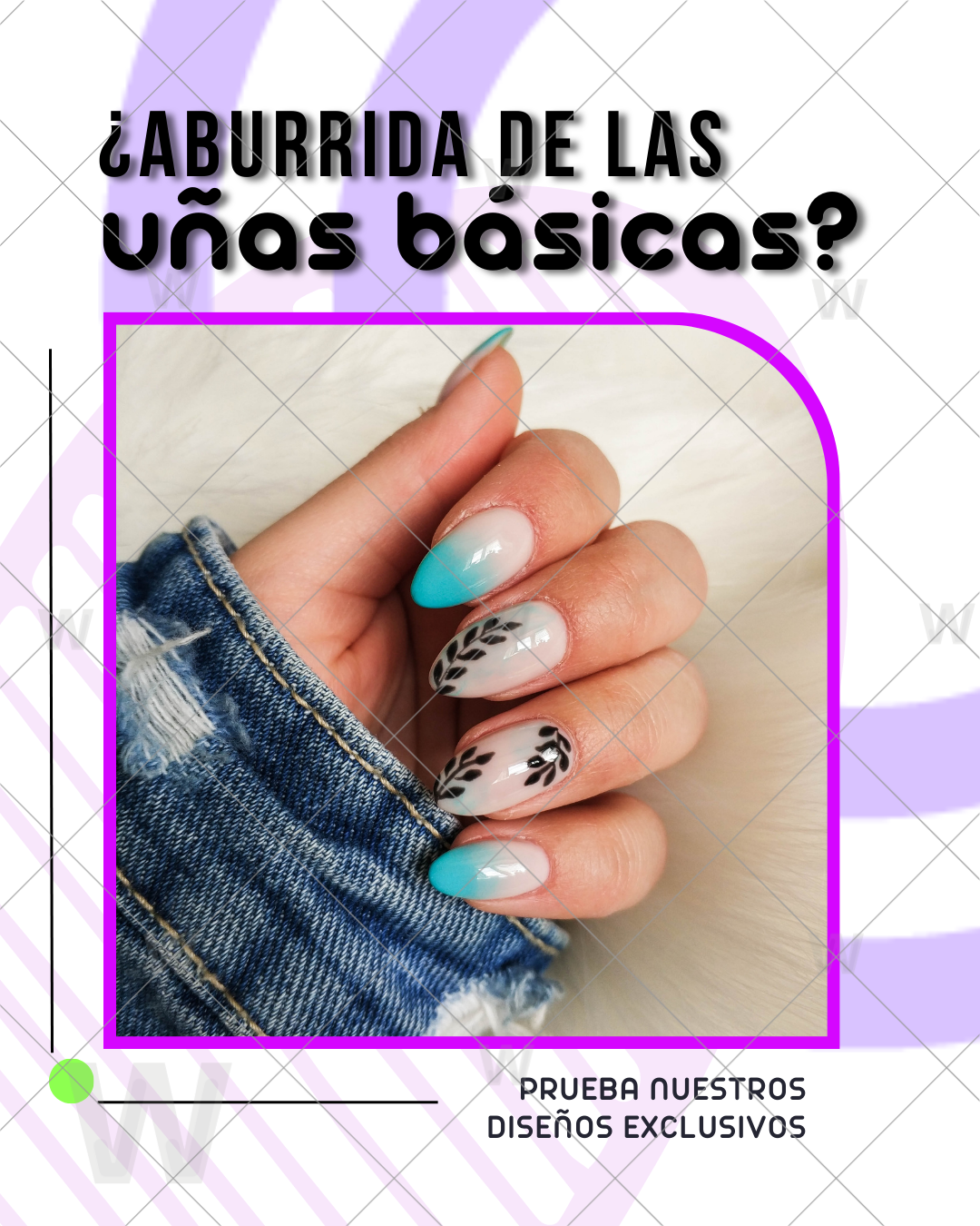 Plantilla Canva para negocio de uñas